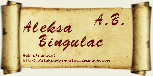 Aleksa Bingulac vizit kartica